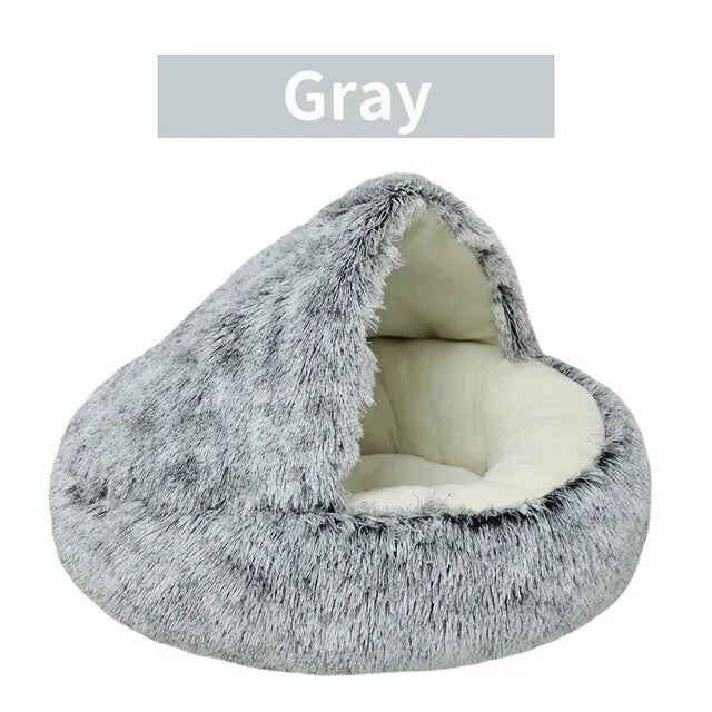 🐾 2-in-1 Plüsch Haustierbett für Hunde & Katzen – Warm, Weich & Waschbar
