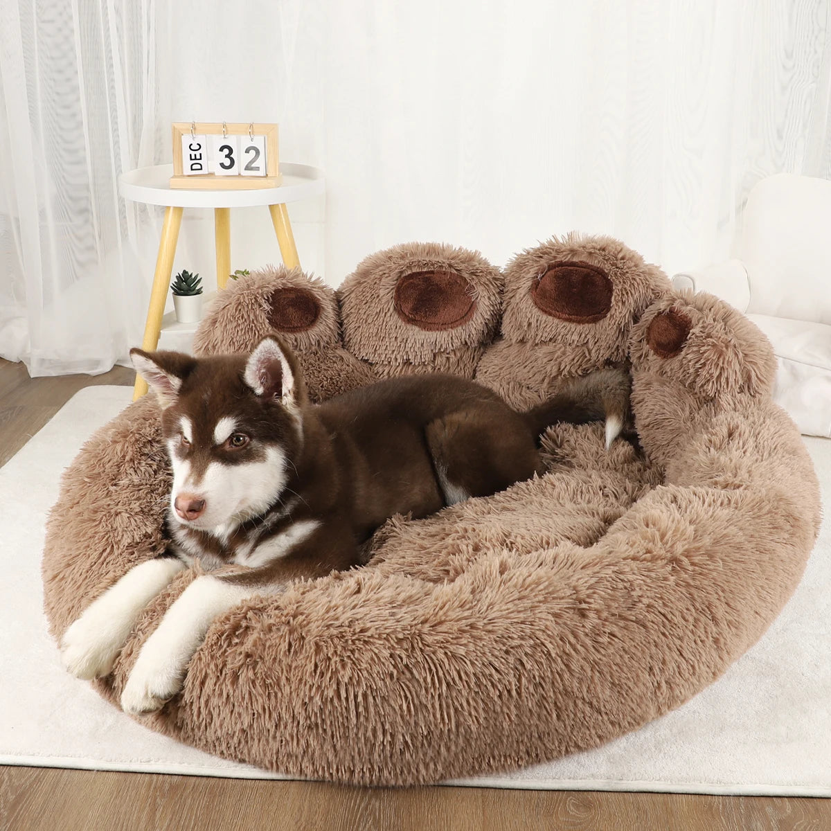 Fluffiges Plüsch-Hundebett – Sofa, Körbchen & Kissen für Hunde und Katzen