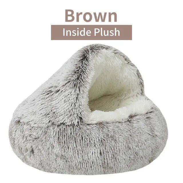 🐾 2-in-1 Plüsch Haustierbett für Hunde & Katzen – Warm, Weich & Waschbar