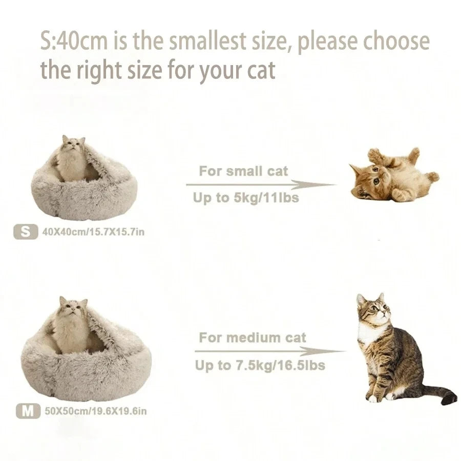 🐾 2-in-1 Plüsch Haustierbett für Hunde & Katzen – Warm, Weich & Waschbar