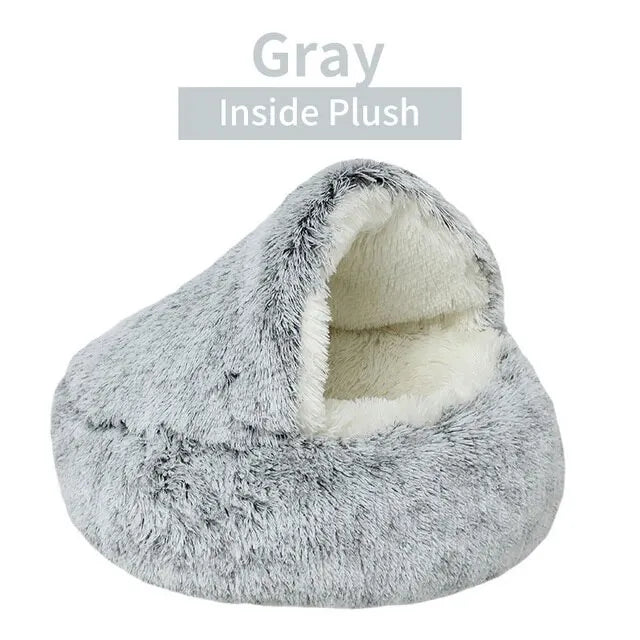🐾 2-in-1 Plüsch Haustierbett für Hunde & Katzen – Warm, Weich & Waschbar