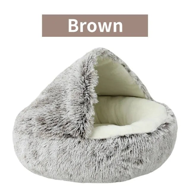 🐾 2-in-1 Plüsch Haustierbett für Hunde & Katzen – Warm, Weich & Waschbar