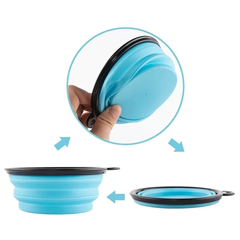 Faltbare Silikon-Reiseschale für Hunde & Katzen – Tragbare Futter- & Wasserschale